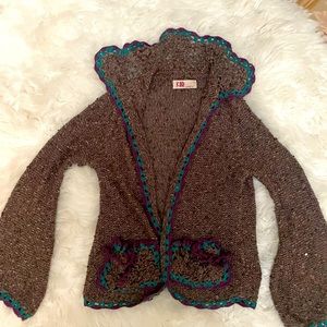 Authentic Y2K crochet sweater cardigan size 4